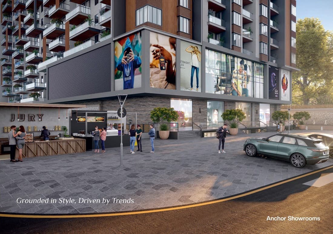 Spectrum 21 retail frontage and arrival court