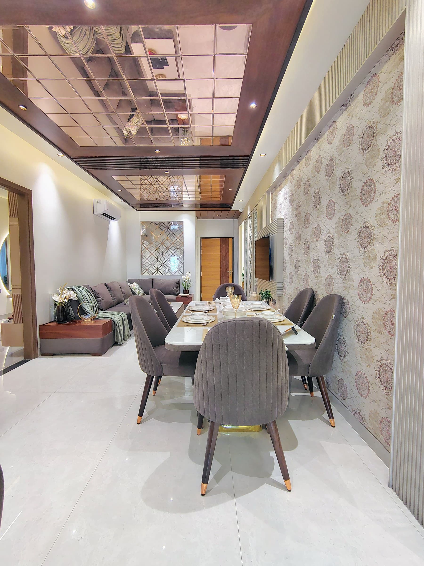 Spectrum 21 model apartment dining and living room