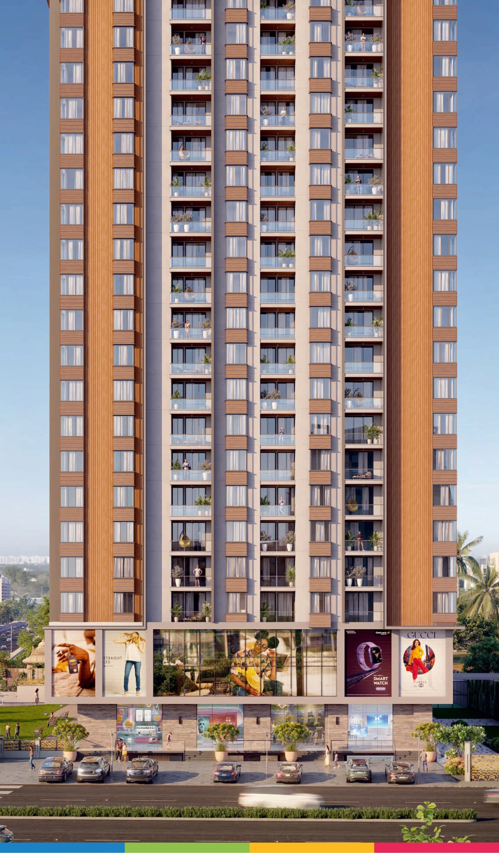 Sankalp Spectrum 21 tower elevation and retail frontage